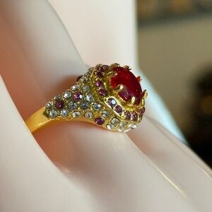 ❤️ Vintage Ruby Red Gold Ring | Elegant Statement Jewelry ✨